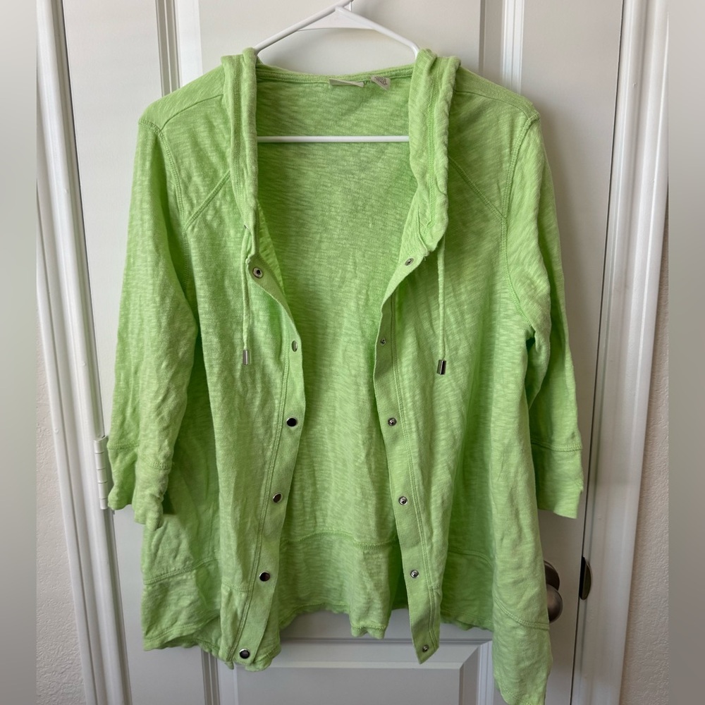 Chico's Zenergy Vibrant Green Cardigan